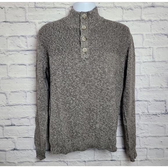 Flag & Anthem Sweater Mens Size Small Henley Neckline Brown NEW with Tags - Picture 1 of 13